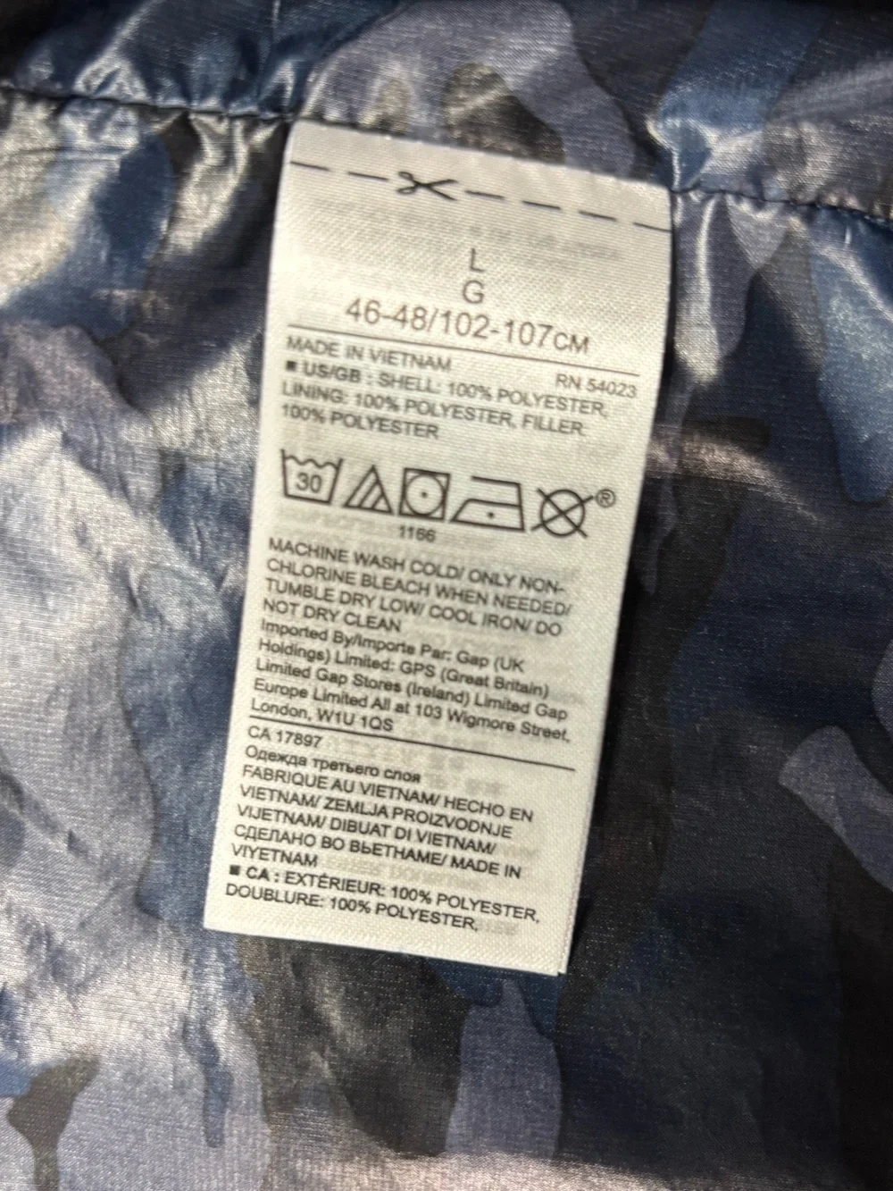 Banana Republic BR+ Tailoring Performance Quilted Vest Mens L Navy Water Resista